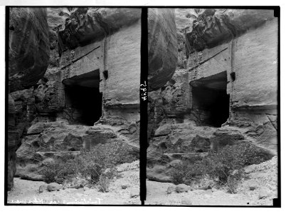 Petra (Wadi Musa). Lower Siq. Triclinium close to el-Khazneh. On east side of lower Siq LOC matpc.03087