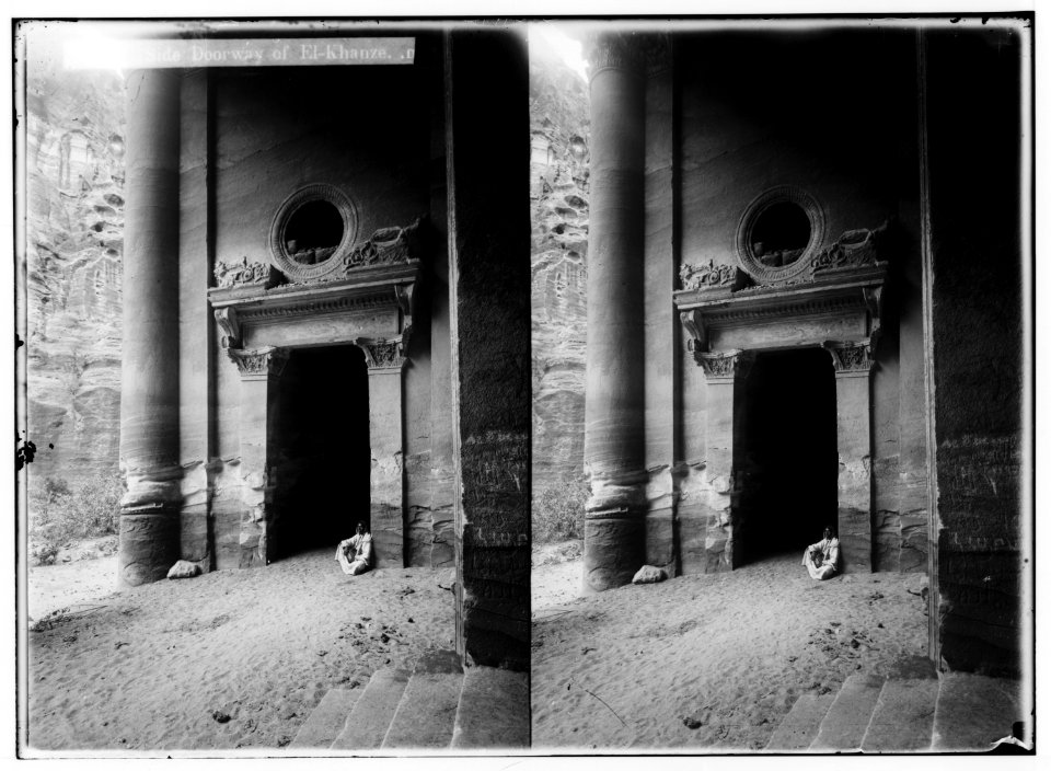 Petra in Transjordan. Side doorway of el-Khazne LOC matpc.01644