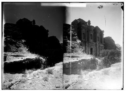 Petra in Transjordan. Temple of Ed-Deir from the N.W. LOC matpc.01667