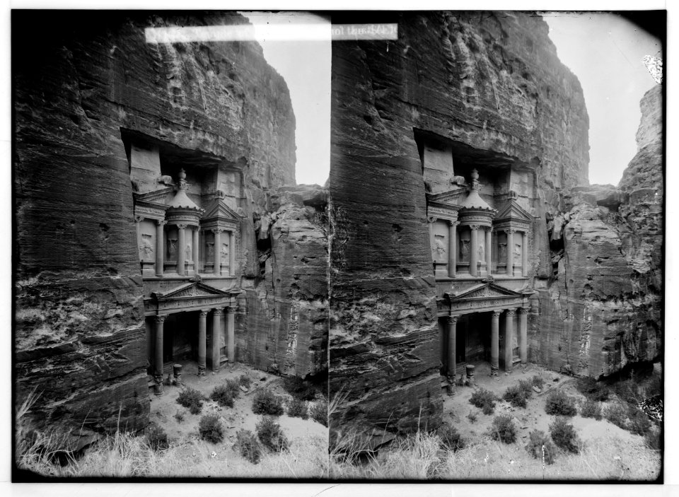 Petra in Transjordan. Temple of el-Khazne from the S.E. LOC matpc.01640