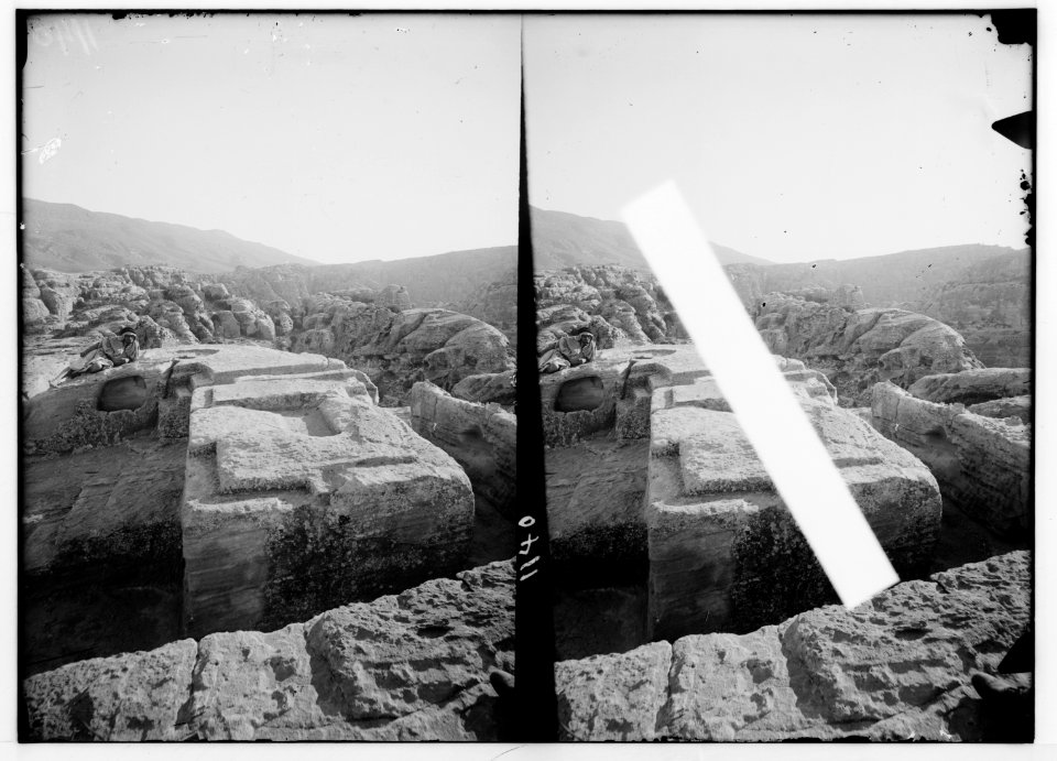 Petra in Transjordan. Tops of altars for sacrificing LOC matpc.01675