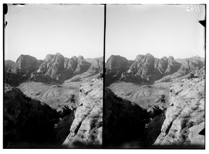 Petra in Transjordan. View of mountains, looking N. LOC matpc.01676