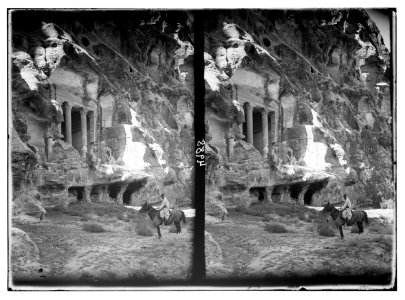 Petra (Wadi Musa). El-Beda and el-Barid. El-Barid. Temple in the Siq. Classical type with two pillars and portico LOC matpc.03134