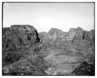 Petra. Panorama of mountains of Petra, in three sections LOC matpc.06931