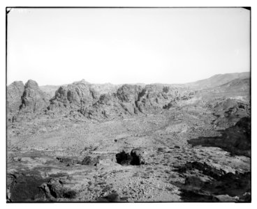 Petra. Panorama of mountains of Petra, in three sections LOC matpc.06933