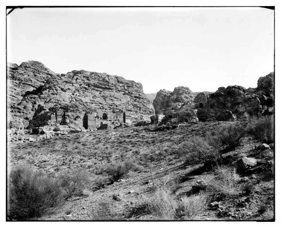 Petra. Panorama of tombs on the east in two sections LOC matpc.06894