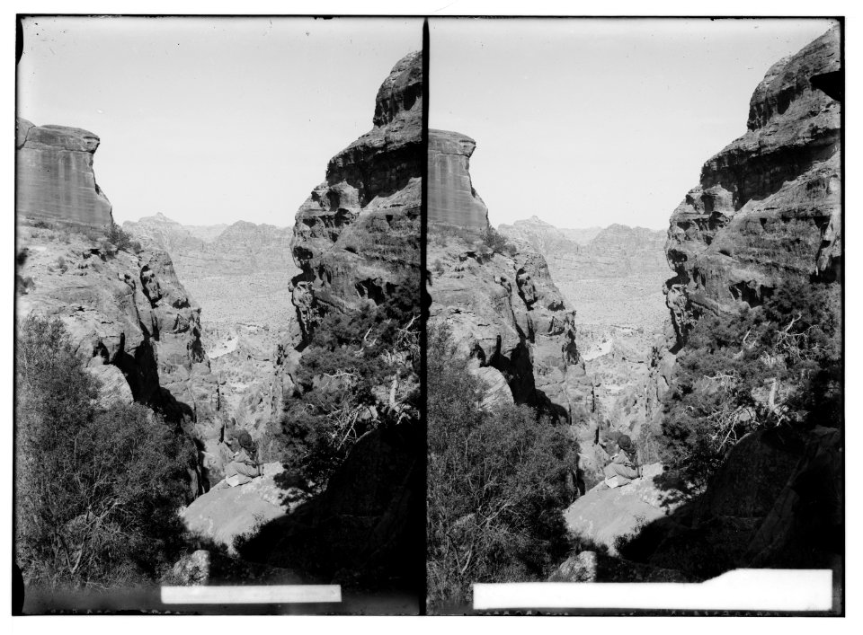 Petra in Transjordan. Deep gorge en route to place of sacrifice LOC matpc.01670