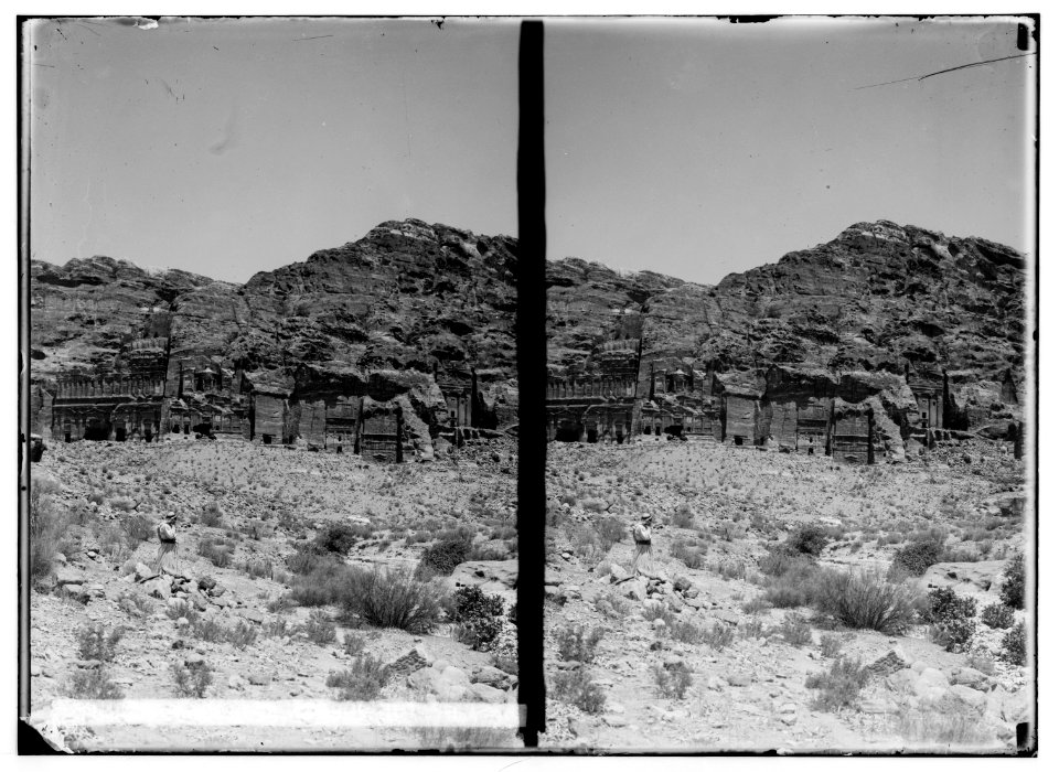 Petra in Transjordan. Panorama of tombs on the E., section II LOC matpc.01656