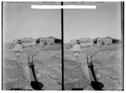 Petra in Transjordan. Side view of altars for sacrificing LOC matpc.01674