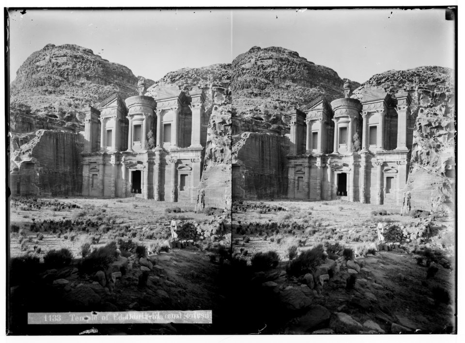 Petra in Transjordan. Temple of Ed-Deir from the S.W. LOC matpc.01668
