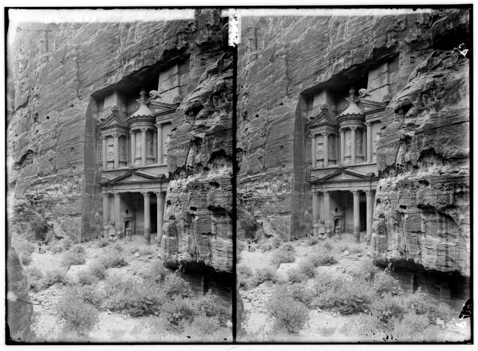 Petra in Transjordan. Temple of el-Khazne from the N.E. LOC matpc.01639