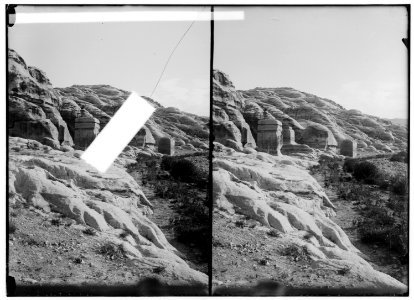 Petra in Transjordan. Three pylons near Bab Es-Sik LOC matpc.01628
