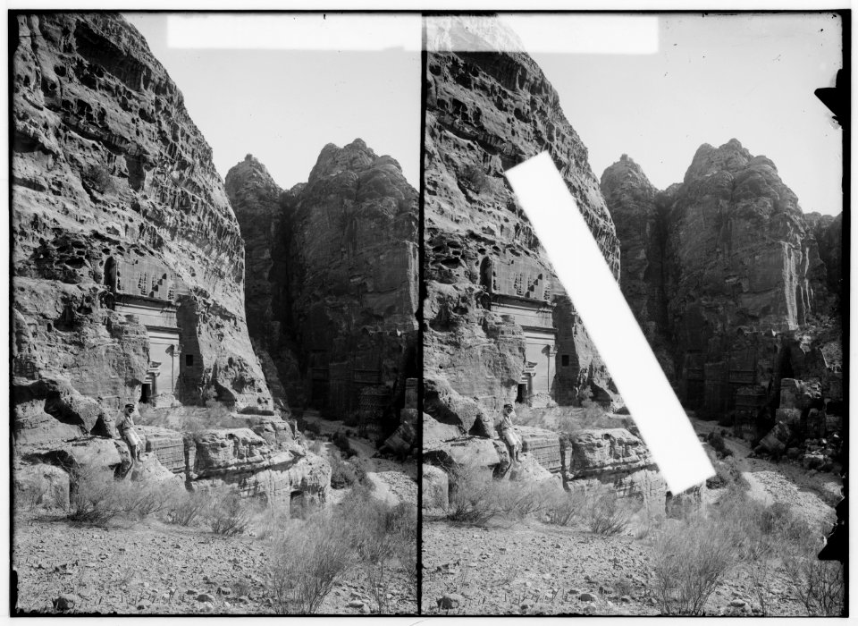 Petra in Transjordan. Tombs at the western entrance of the Sik LOC matpc.01647
