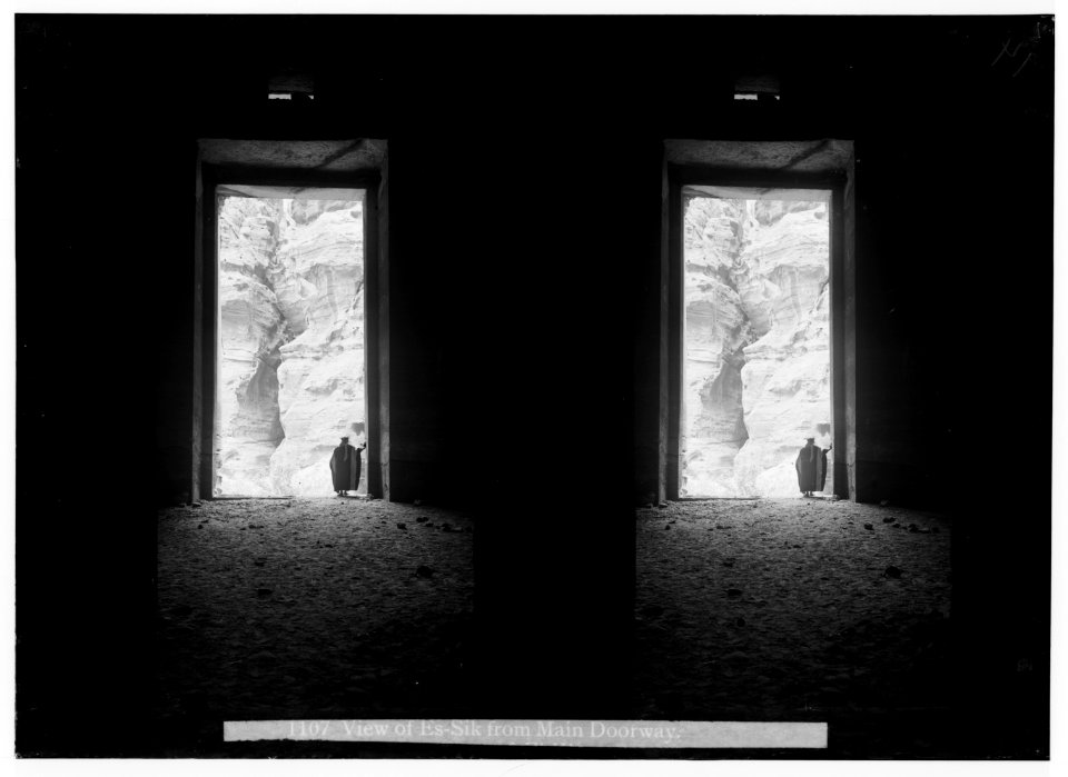 Petra in Transjordan. View of Es-Sik from main doorway LOC matpc.01643