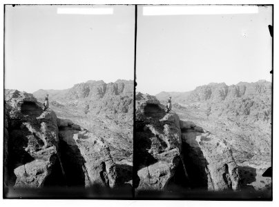 Petra in Transjordan. View of mountains, looking W. LOC matpc.01677