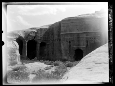 Petra. (Wadi Musa). Petra suburb. 'el-Khan.' A Nabatean monument with colonnaded cloistered court LOC matpc.16261