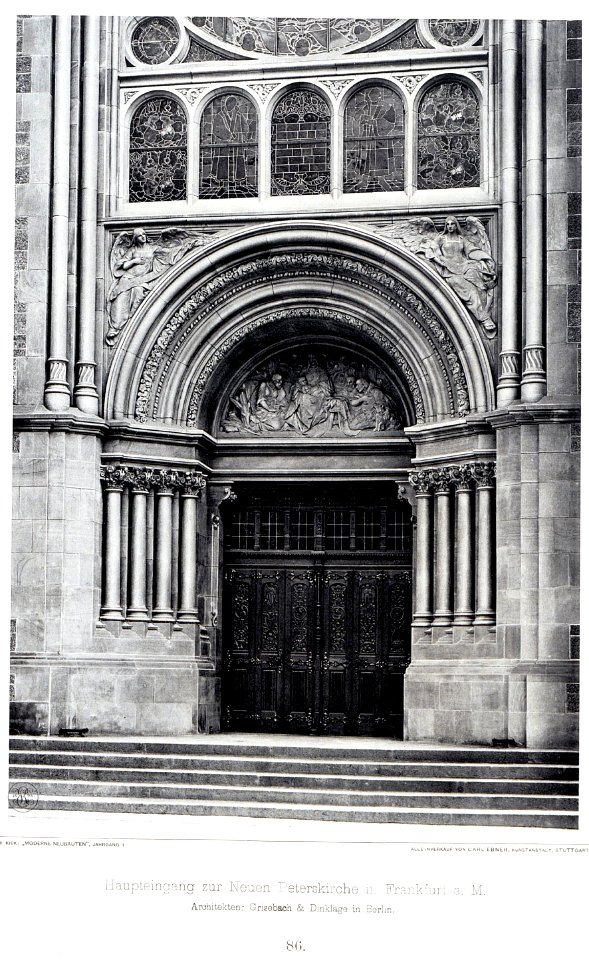 Peterskirche Frankfurt am Main Architekten Grisebach & Dinklage in Berlin, Eingang, Tafel 86, Kick Jahrgang II