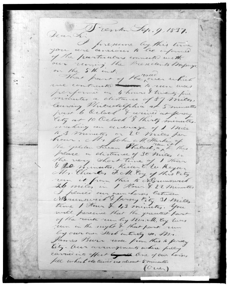 PHILADELPHIA PRESS. 1837 LETTER LCCN2016861644