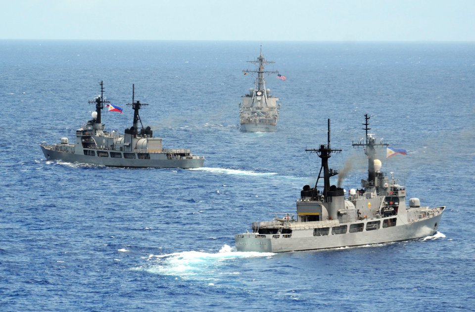 Philippine frigates with USS John S. McCain (DDg-56) in June 2014