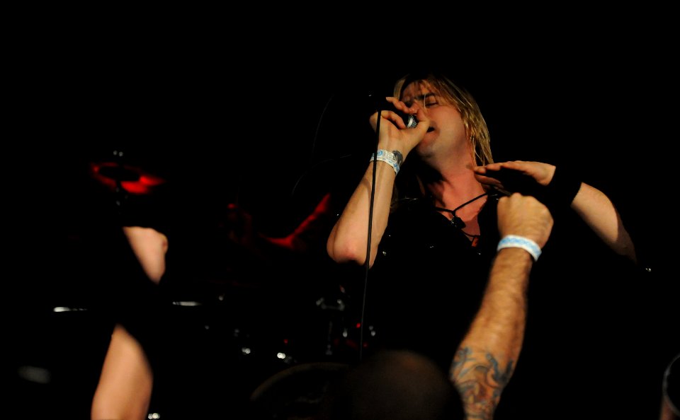 Philadelphia based Alternative rock band Fosterchild lead singer Danny Beissel sings during a New Years Eve concert DVIDS355355