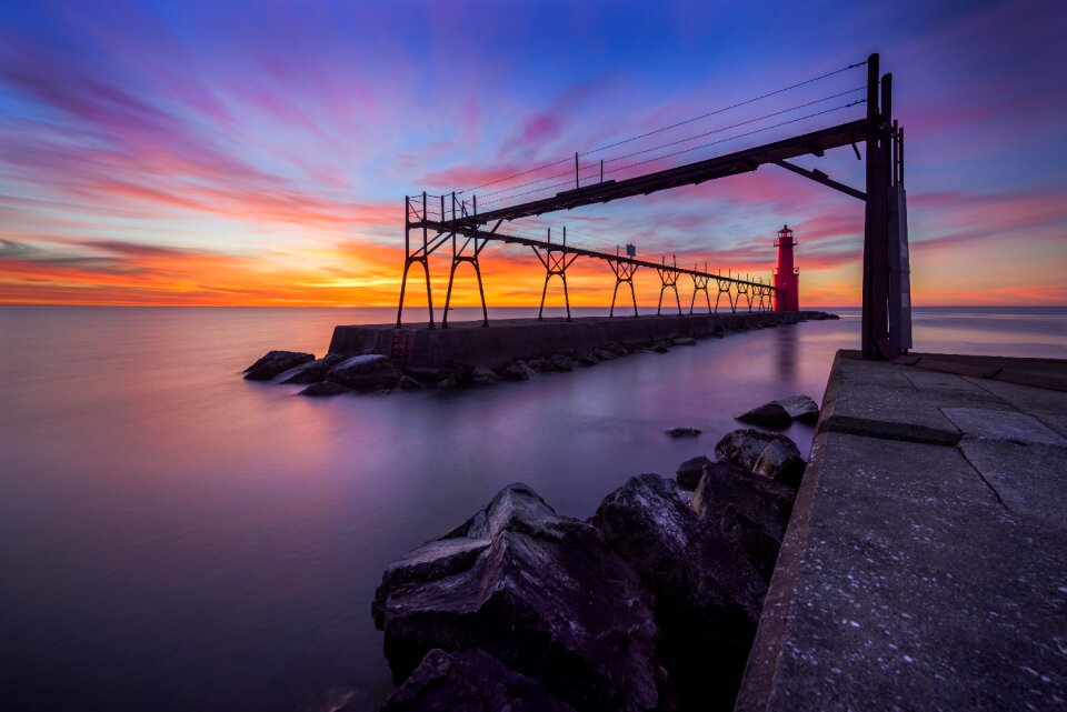 Dawn evening bridge
