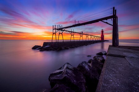 Dawn evening bridge