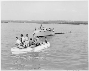 Photo taken during a cruise that President Truman took on the presidential yacht Williamsburg evidently on the... - NARA - 199702
