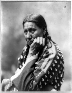 Philomen Turning Hawk, half-length portrait, seated, facing left; left hand under chin LCCN92508795