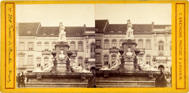 Photo stéréoscopique de la Fontaine De Brouckère à Bruxelles (C Bretagne)