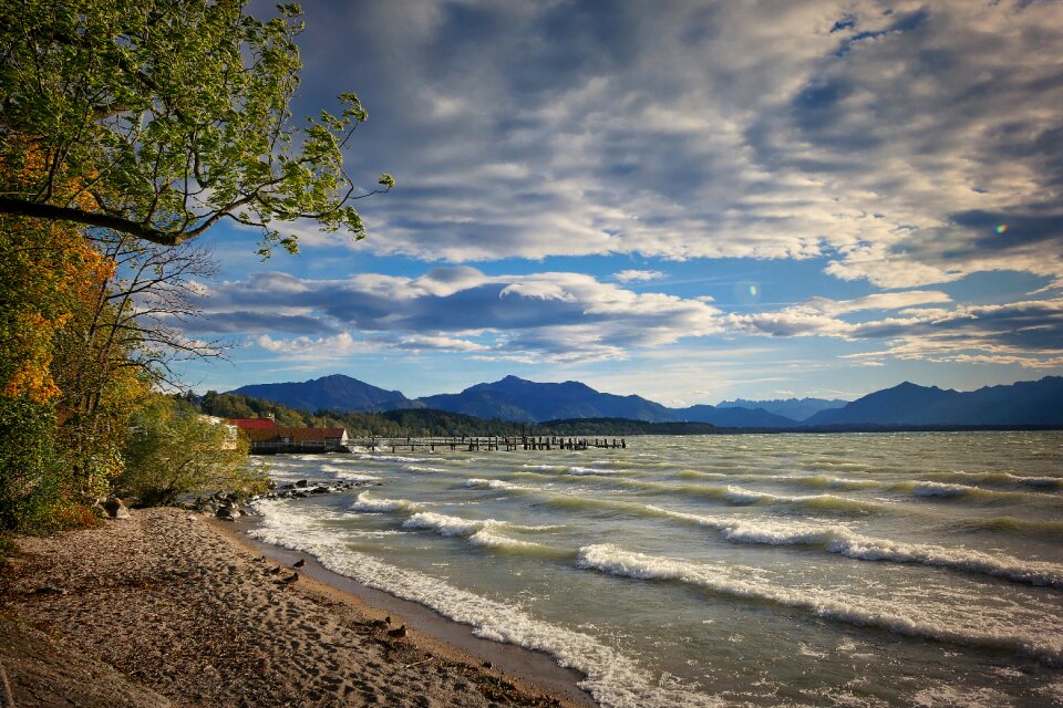 Landscape panoramic surf wave photo