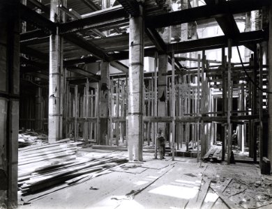 Photograph of Construction of a Stack Area in the National Archives Building (36031230926)