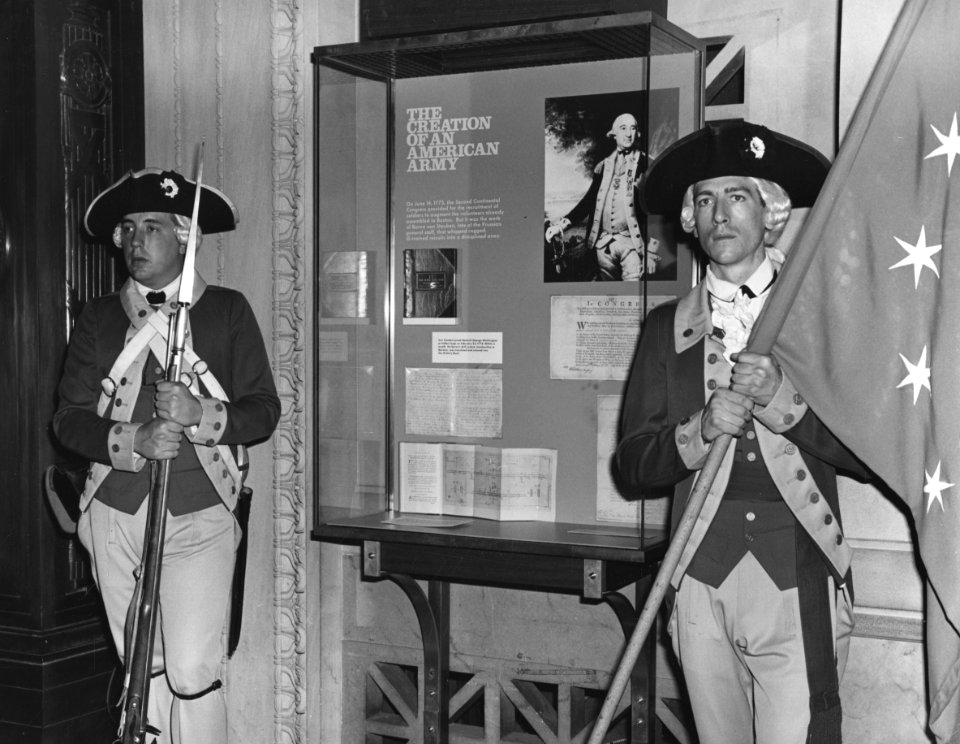 Photograph of Honor Guard Standing by The Creation of an American Army Exhibit (35373625380)
