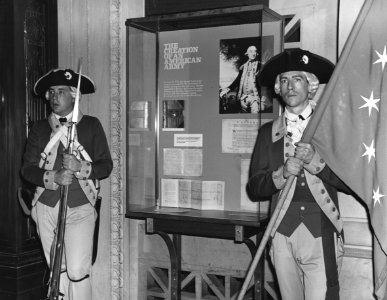 Photograph of Honor Guard Standing by The Creation of an American Army Exhibit (35373625380)