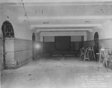 Photograph of Construction of the Auditorium of the National Archives Building (36636480831)