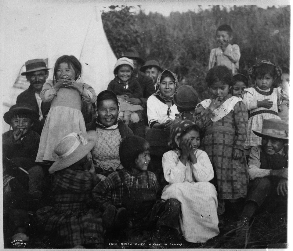 Photograph of Knik Chief Nikaly and His Family Near Anchorage, Alaska - NARA - 532338