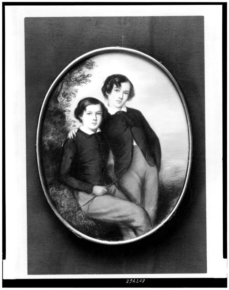 Photograph of miniature by unknown artist showing two brothers, James McNeill Whistler, 15 years old, and William Whistler, 13 years old LCCN93506146