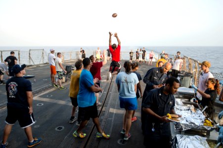 Philippine Sea is deployed as part of the George H.W. Bush Carrier Strike Group in support of maritime security operations, theater security cooperation efforts and missions in support of Operation Enduring Freedom 140824-N-PJ969-186