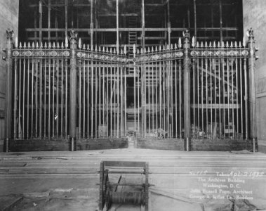 Photograph of Installation of the Gates to the Rotunda of the National Archives Building (36693319306)