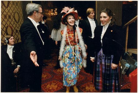 Photograph of Mrs. Reagan in her Second-Hand Clothes disguise for the Gridiron Club - NARA - 198528