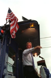 Photograph of President William Jefferson Clinton Addressing a Crowd