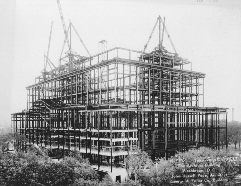 Photograph of Construction and Addition of Structural Support of the National Archives Building, Washington, D.C. (36777337375)