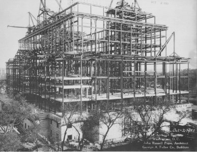 Photograph of Construction of the Base Wall of the National Archives Building, Washington, D.C. (36730246316)