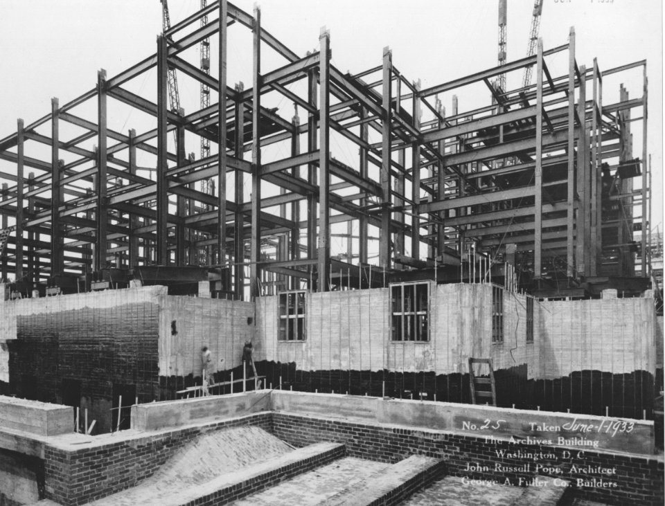 Photograph of Construction of the National Archives Building, Washington, D.C. (36777324255)