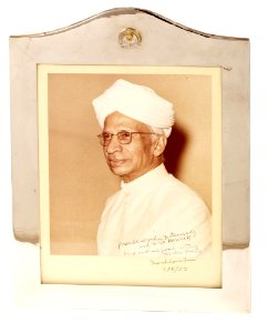 Photograph of Sarvepalli Radhakrishna presented to President Kennedy