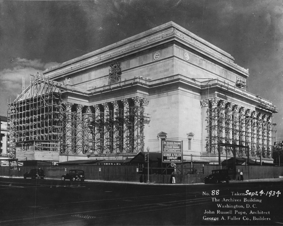 Photograph of the Almost Complete Construction of the Exterior of the National Archives Building, Washington, D.C. (36379906430)