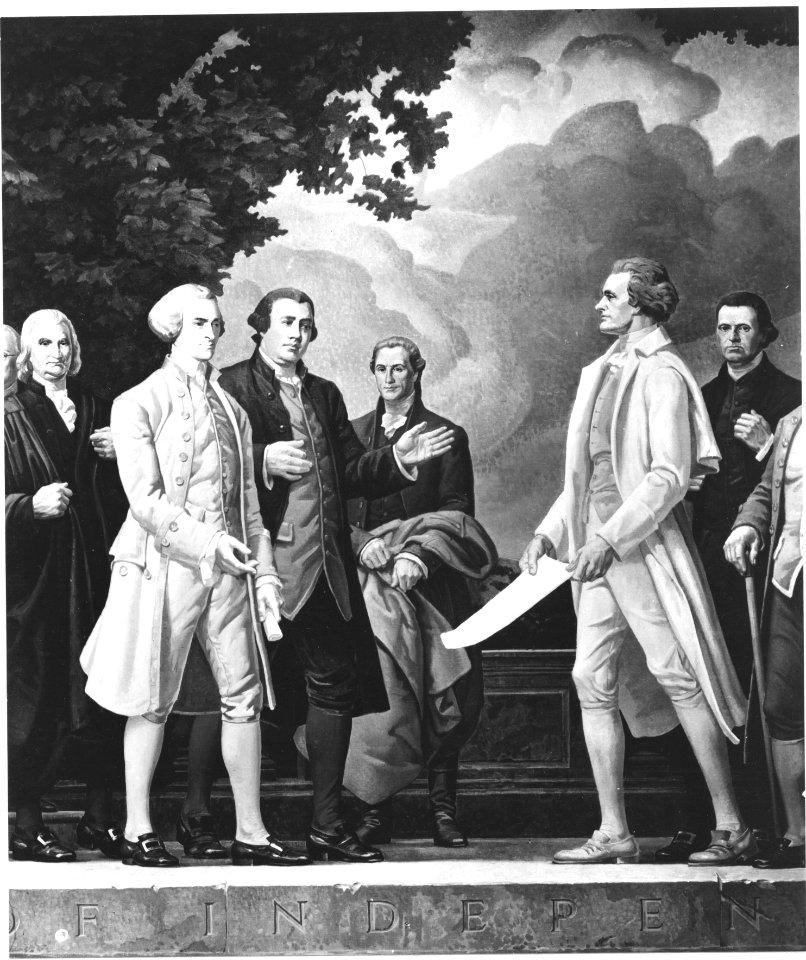 Photograph of the Center Section of the Mural, The Declaration of Independence, by Barry Faulkner, 10-27-1936 (14266290933)