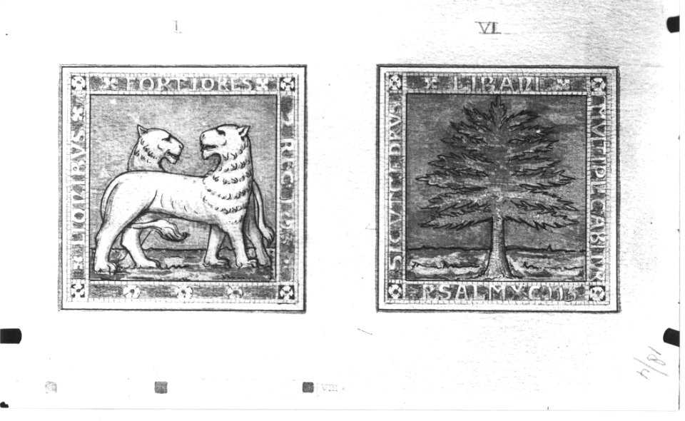Photograph of a design for two mosaics Cuypershuis 0686 (029)