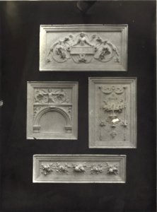 Photograph of four plaster casts from the Grote Kerk in Breda Cuypershuis 0687a (018)