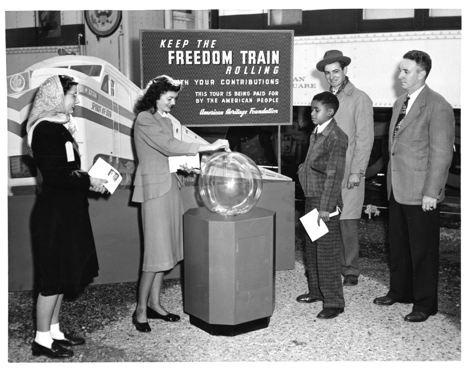 Photograph of Freedom Train Donation Box (19058353946)