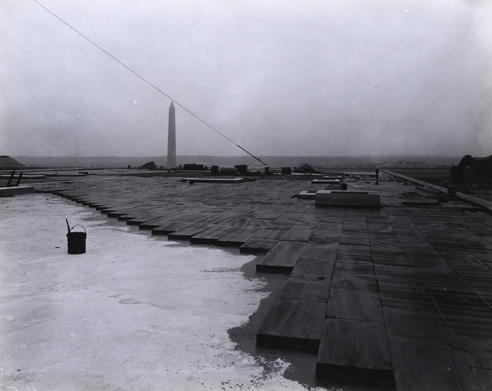Photograph of Installation of the Roof of the National Archives Building (35230916304)